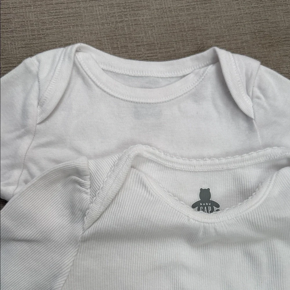 White Long Sleeve Baby Bodysuit Set - Gap